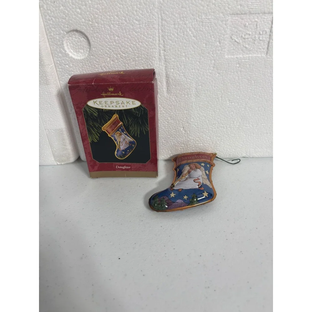 Hallmark Keepsake Ornament Daughter Pressed Tin Dated 1997 Christmas Stocking